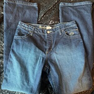 Harley-Davidson Women's y2k Dark Blue Boot Cut Jeans